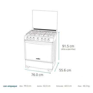 COCINA A GAS GLP/GN MABE 6 HORNILLAS CMP7630FX0 DE PISO - 10