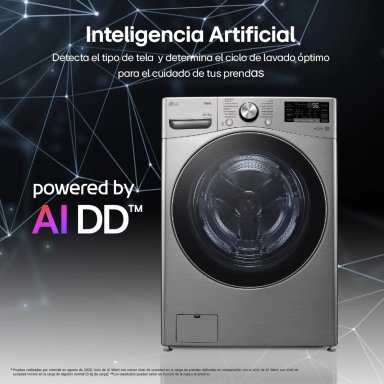 LAVASECA LG CARGA FRONTAL 22/13 KG WD22VV2S6R AI DD INTELIGENCIA ARTIFICIAL PLATEADO - 3