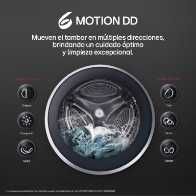 LAVASECA LG CARGA FRONTAL 22/13 KG WD22VV2S6R AI DD INTELIGENCIA ARTIFICIAL PLATEADO - 9