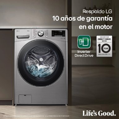 LAVASECA LG CARGA FRONTAL 22/13 KG WD22VV2S6R AI DD INTELIGENCIA ARTIFICIAL PLATEADO - 10