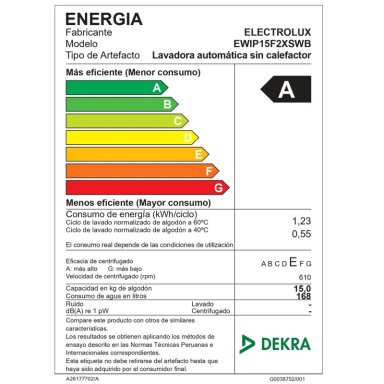 LAVADORA INVERTER ELECTROLUX 15KG NEGRO EWIP15F2XSWB - 9