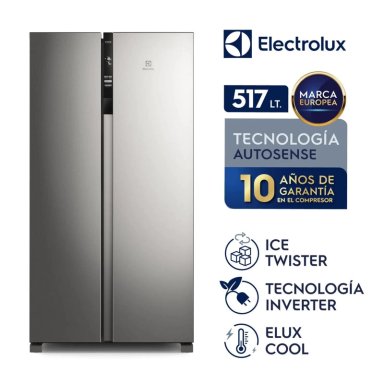 REFRIGERADORA ELECTROLUX SIDE BY SIDE NO FROST ERSA53V2HVG 532 L SILVER