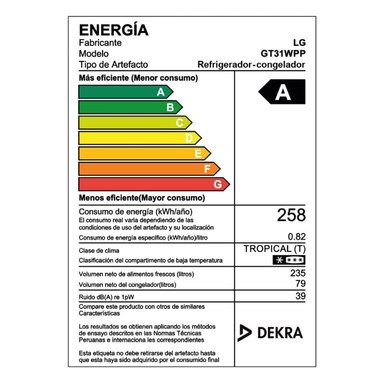 REFRIGERADORA LG 314L GT31WPP TOP FREEZER DOOR COOLING PLATEADO - 13