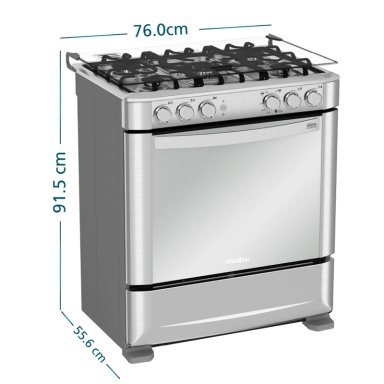 COCINA A GAS 76CM INOX MABE CMP7640FX0 - 3