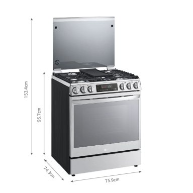 COCINA A GAS GLP/GN LG 5 HORNILLAS LRGL5847S INSTAVIEW LRGL847S ACERO INOXIDABLE - 2