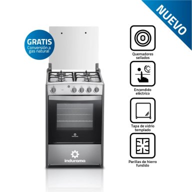 COCINA A GAS GLP INDURAMA 4 HORNILLAS CORUÑA Q - 2