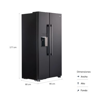 REFRIGERADORA SOLE SIDE BY SIDE NO FROST 3120SOLREF513BLKIN SBS BOSTON SC 513 L - 3