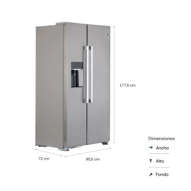 REFRIGERADORA SOLE SIDE BY SIDE NO FROST 3120SOLREF513INOX SBS PARIS SC 513 L - 3