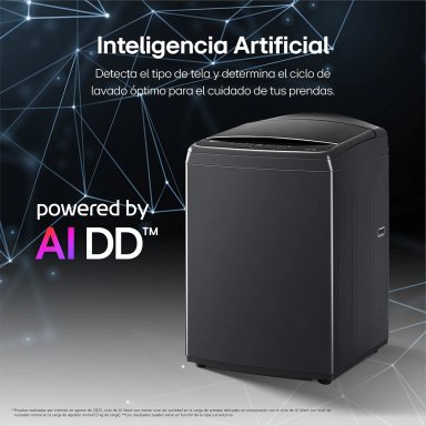 LAVADORA LG CARGA SUPERIOR 23 KG WT23PBVS6 AI DD INTELIGENCIA ARTIFICIAL NEGRO - 3
