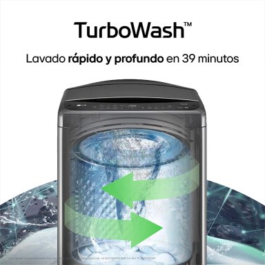 LAVADORA LG CARGA SUPERIOR 23 KG WT23PBVS6 AI DD INTELIGENCIA ARTIFICIAL NEGRO - 6