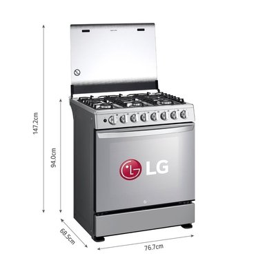 COCINA  A GAS LG LRGZ5255 GRAN CAPACIDAD 6 HORNILLAS ACERO INOXIDABLE - 2