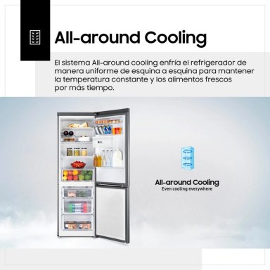 REFRIGERADORA SAMSUNG BOTTOM FREEZER NO FROST RB33J3830SA/PE ALL AROUND COOLING 321 L PLATEADO - 6