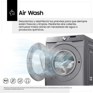 LAVASECA SAMSUNG 20 KG FRONTAL 12 KG AI CONTROL SMARTTHINGS ECOBUBBLE HYGIENE STEAM CARGA WD20T6000GP/PE - 10