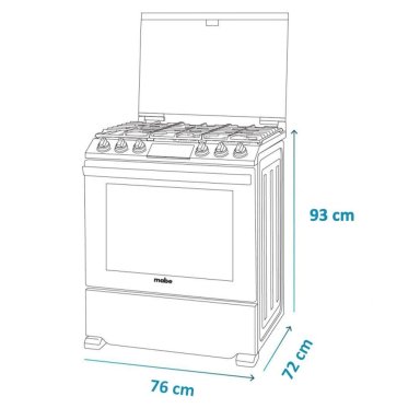 COCINA A GAS MABE 6 HORNILLAS EMH7614DATMSS0 DE PIE - 9