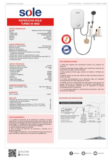 RAPIDUCHA SOLE TURBO III 4800W - 6