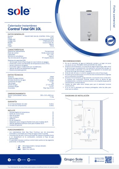 CALENTADOR DE PARED SOLE CONTROL TOTAL - 5