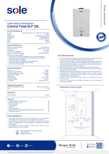 CALENTADOR DE PARED SOLE CONTROL TOTAL - 5