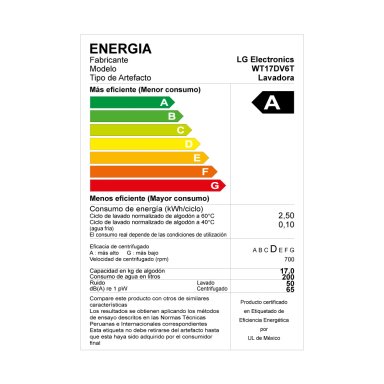 LAVADORA LG CARGA SUPERIOR 17KG WT17DV6T AI DD INTELIGENCIA ARTIFICIAL GRIS - 15