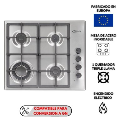 COCINA EMPOTRABLE A GAS KLIMATIC 4 QUEMADORES CEKT-600PRO