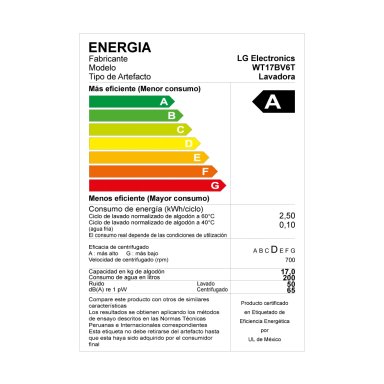 LAVADORA LG CARGA SUPERIOR 17 KG WT17BV6T AI DD INTELIGENCIA ARTIFICIAL NEGRO CLARO - 15