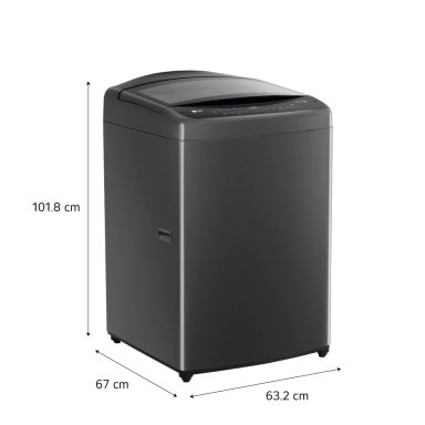 LAVADORA LG CARGA SUPERIOR 19 KG WT19BV6T AI DD INTELIGENCIA ARTIFICIAL NEGRO CLARO - 2