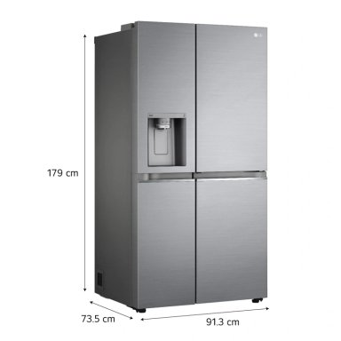 REFRIGERADORA LG 617L GS66SDP SIDE BY SIDE HYGIENE FRESH PLATEADO - 2