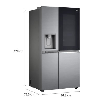 REFRIGERADORA LG SIDE BY SIDE NO FROST GS66SXN 617 L INSTAVIEW PLATEADO - 2