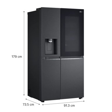 REFRIGERADORA LG SIDE BY SIDE NO FROST GS66SXT 617 L INSTAVIEW NEGRO ACERO - 2
