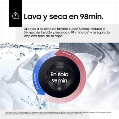 LAVASECA SAMSUNG 26KG / 15KG BOMBA DE CALOR CARGA FRONTAL BESPOKE AI WD26DB8995BZPE - 13