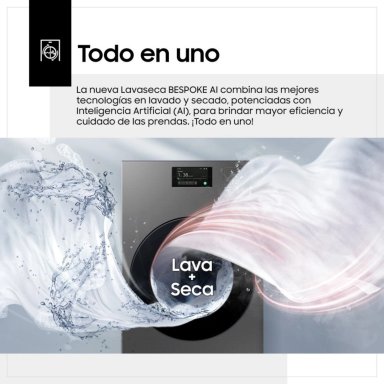 LAVASECA SAMSUNG 26KG / 15KG BOMBA DE CALOR CARGA FRONTAL BESPOKE AI WD26DB8995BZPE - 8