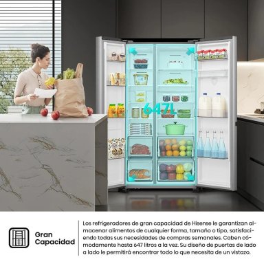 REFRIGERADORA HISENSE SIDE BY SIDE NO FROST BCD-668W 631 L - 4