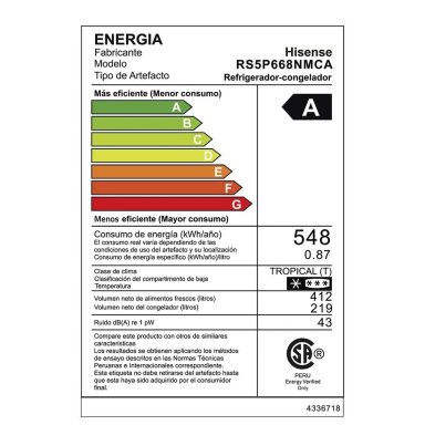 REFRIGERADORA HISENSE SIDE BY SIDE NO FROST BCD-668W 631 L - 10