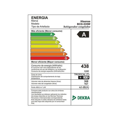 REFRIGERADORA HISENSE SIDE BY SIDE NO FROST BCD-535W 535 L - 10