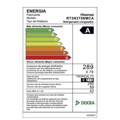 REFRIGERADORA HISENSE TOP FREEZER NO FROST RT3N375NMCA 379 L - 10