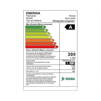 REFRIGERADORA HISENSE TOP FREEZER NO FROST BCD-203W 203 L - 11