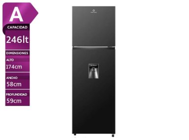REFRIGERADORA INDURAMA TOP FREEZER NO FROST RI-389DNI 246 L NEGRO