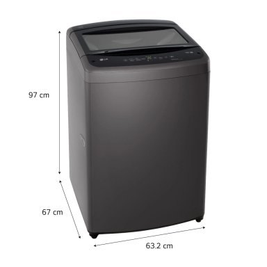 LAVADORA LG CARGA SUPERIOR 19 KG WT19BVTB TURBODRUM NEGRO CLARO - 2