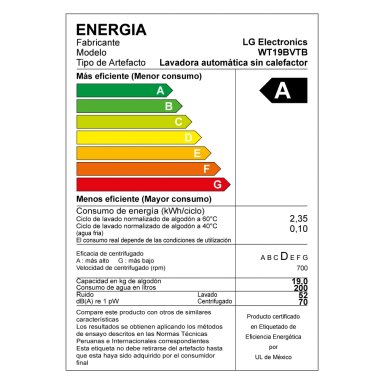 LAVADORA LG CARGA SUPERIOR 19 KG WT19BVTB TURBODRUM NEGRO CLARO - 7