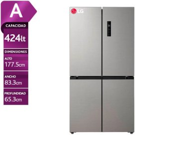 REFRIGERADORA LG 424L GM47MPZ FRENCH DOOR TOTAL NO FROST PLATEADO