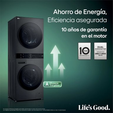 CENTRO DE LAVADO LG CARGA FRONTAL 14/10 KG WK14BS6R AI DD INTELIGENCIA ARTIFICIAL NEGRO - 10