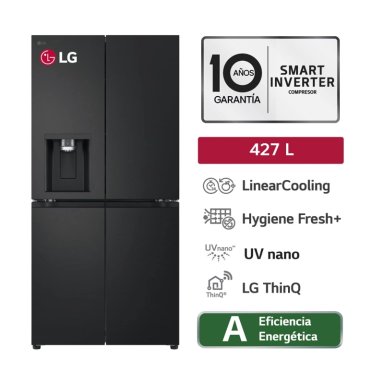 REFRIGERADORA LG 427L GM57SPM FRENCH DOOR TOTAL NO FROST NEGRO