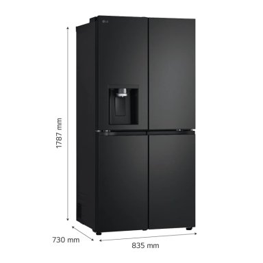 REFRIGERADORA LG 427L GM57SPM FRENCH DOOR TOTAL NO FROST NEGRO - 3