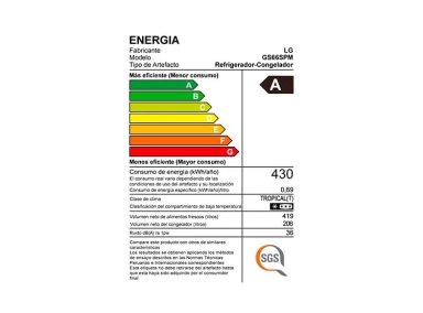 REFRIGERADORA LG 625L GS66SPM SIDE BY SIDE TOTAL NO FROST NEGRO MATE - 10