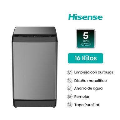 LAVADORA HISENSE 16KG CARGA SUPERIOR NO INVERTER WT3K1623UT - 1