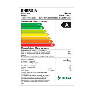 LAVADORA HISENSE 16KG CARGA SUPERIOR NO INVERTER WT3K1623UT - 16