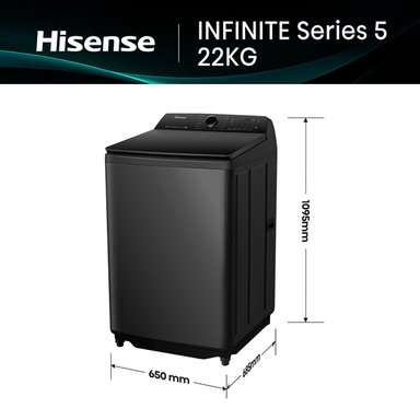 LAVADORA HISENSE 22KG CARGA SUPERIOR INVERTER WT5I2223DB - 6