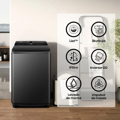 LAVADORA HISENSE 22KG CARGA SUPERIOR INVERTER WT5I2223DB - 7