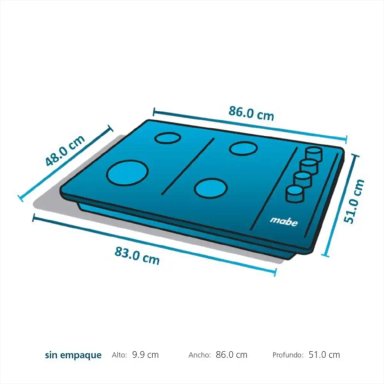 COMBO MABE CAMPANA DECORATIVA CM9018PIY0 + COCINA EMPOTRABLE PM8655GV0 + HORNO EMPOTRABLE ELÉCTRICO HM6028EYAI0 - 10