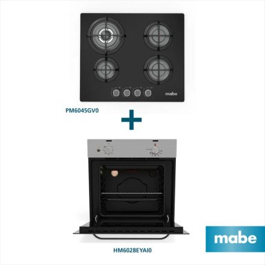 COMBO MABE COCINA EMPOTRABLE PM6045GV0 + HORNO EMPOTRABLE ELÉCTRICO HM6028EYAI0