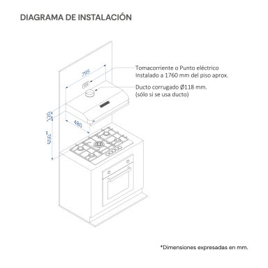 CAMPANA EXTRACTORA SOLE 80 CM 3120TURE102CO - 6